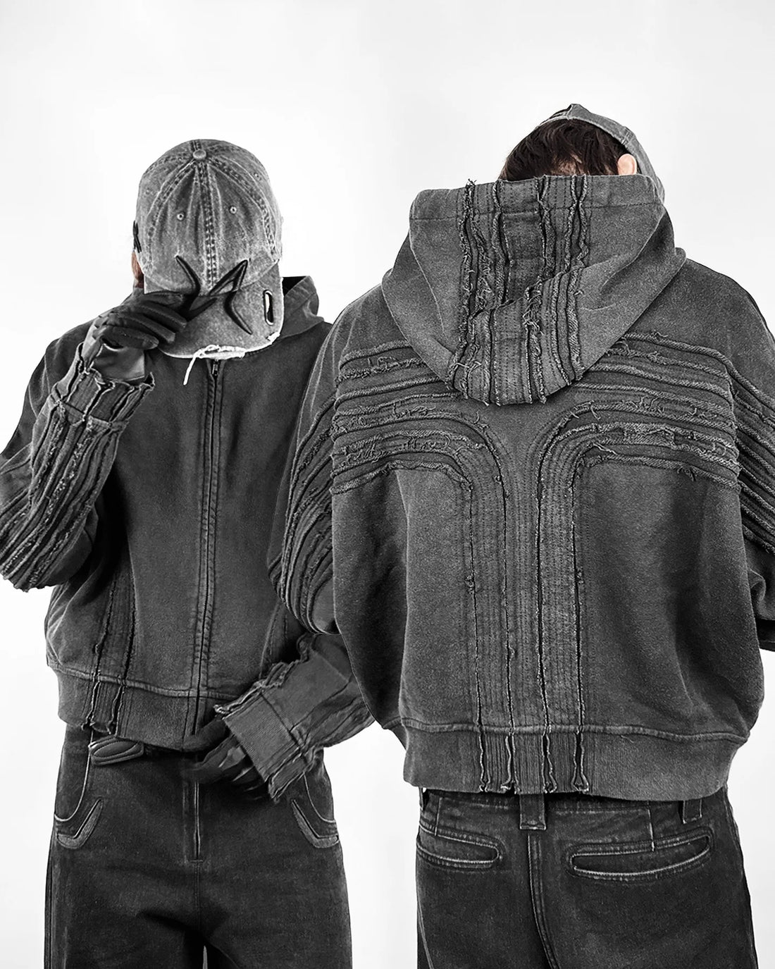 Y2K Retro Çapraz Yamalı Trend Kapüşonlu Sweatshirt
