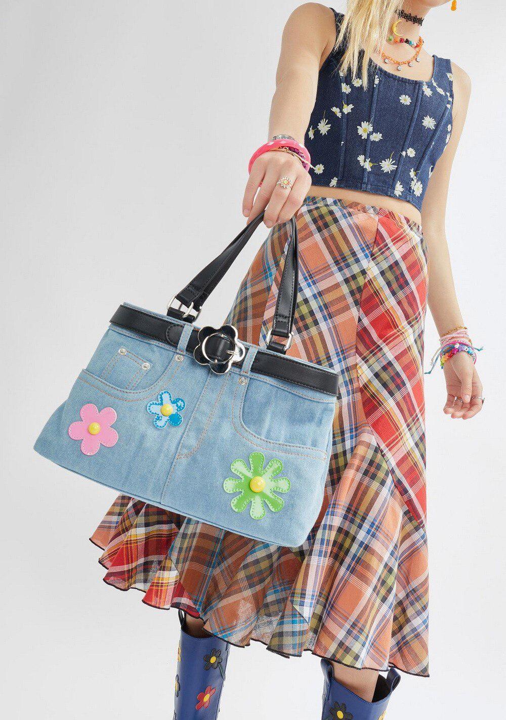 Weirdcore Belted Denim Handbag