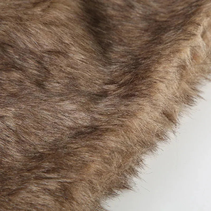 UrbanLaws Sokak Modası Faux Fur Y2K Mini Etek