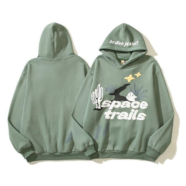 Space Trials Baskılı Hoodie