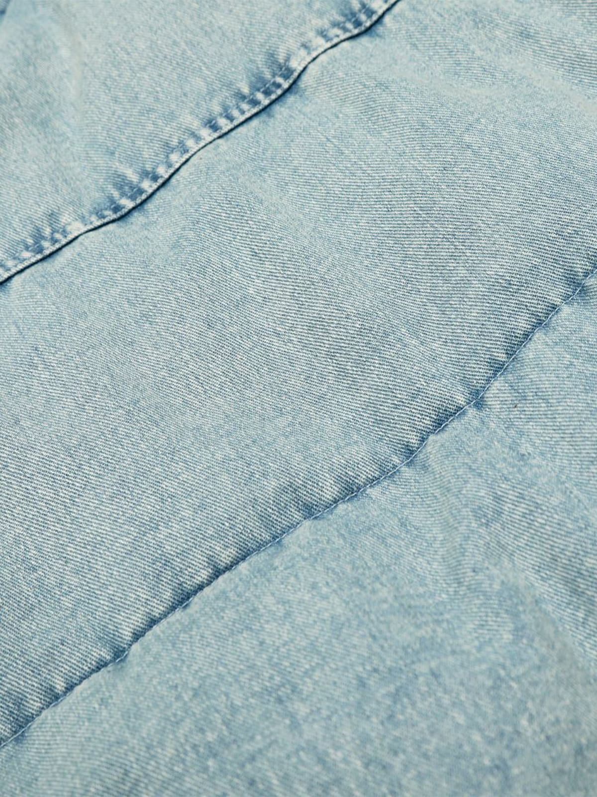 Retro Yıkamalı Denim Ceket | Kürklü Yaka