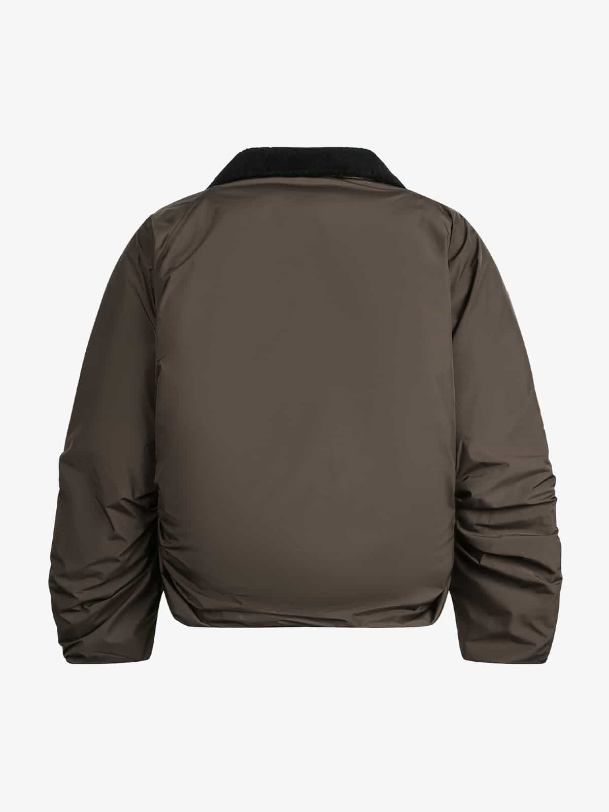 Vintage Fleece Yaka Bomber | Büzgülü Şişme