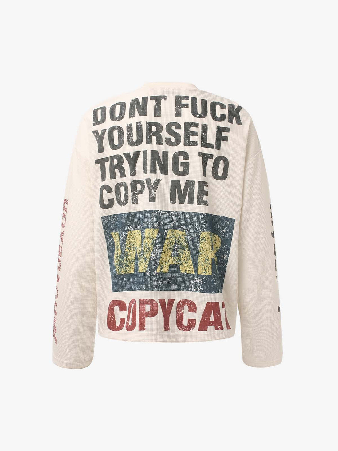 Özel Tasarım Waffle Örgü Grafik Sweatshirt