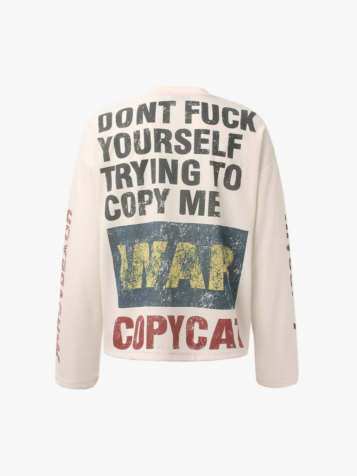 Özel Tasarım Waffle Örgü Grafik Sweatshirt
