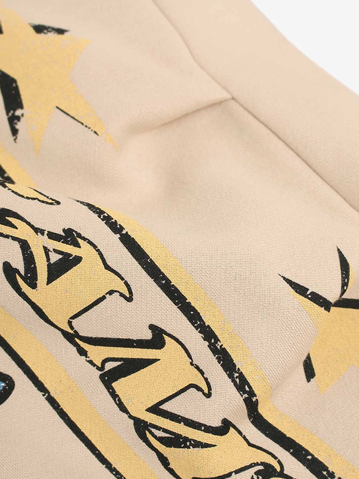 Graffiti Baskılı Fleece Eşofman | Retro Baggy