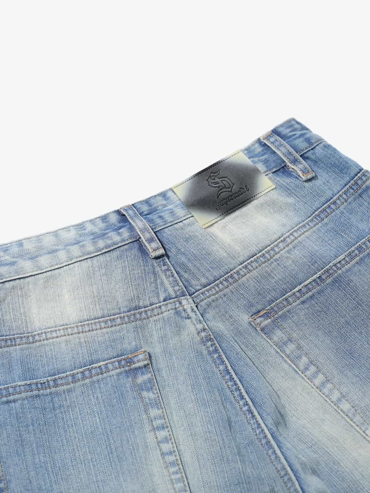 Vintage Yıkamalı Baggy Jean | Patchwork