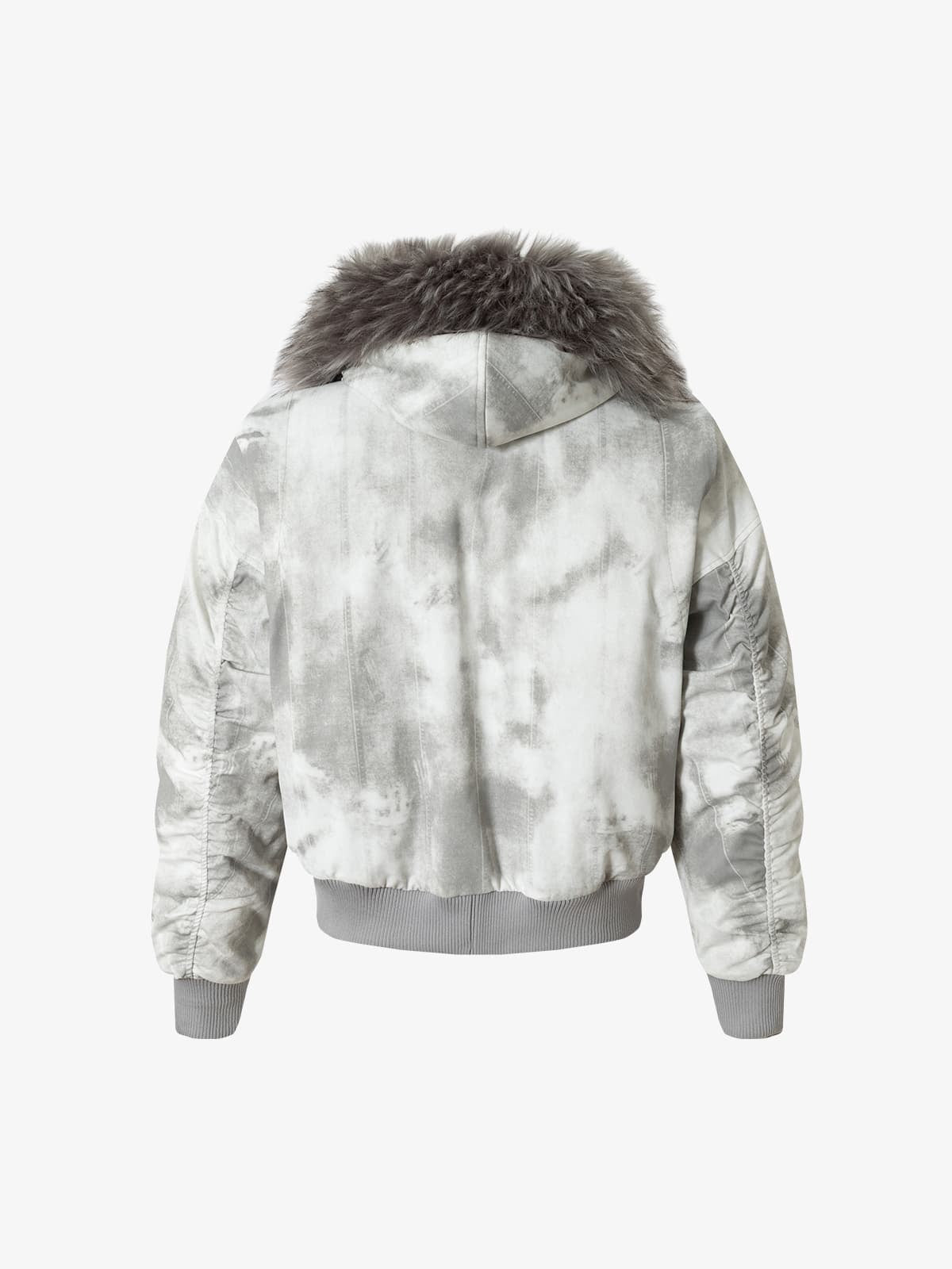 Vintage Tie-Dye Bomber | Çıkarılabilir Kürklü Yaka