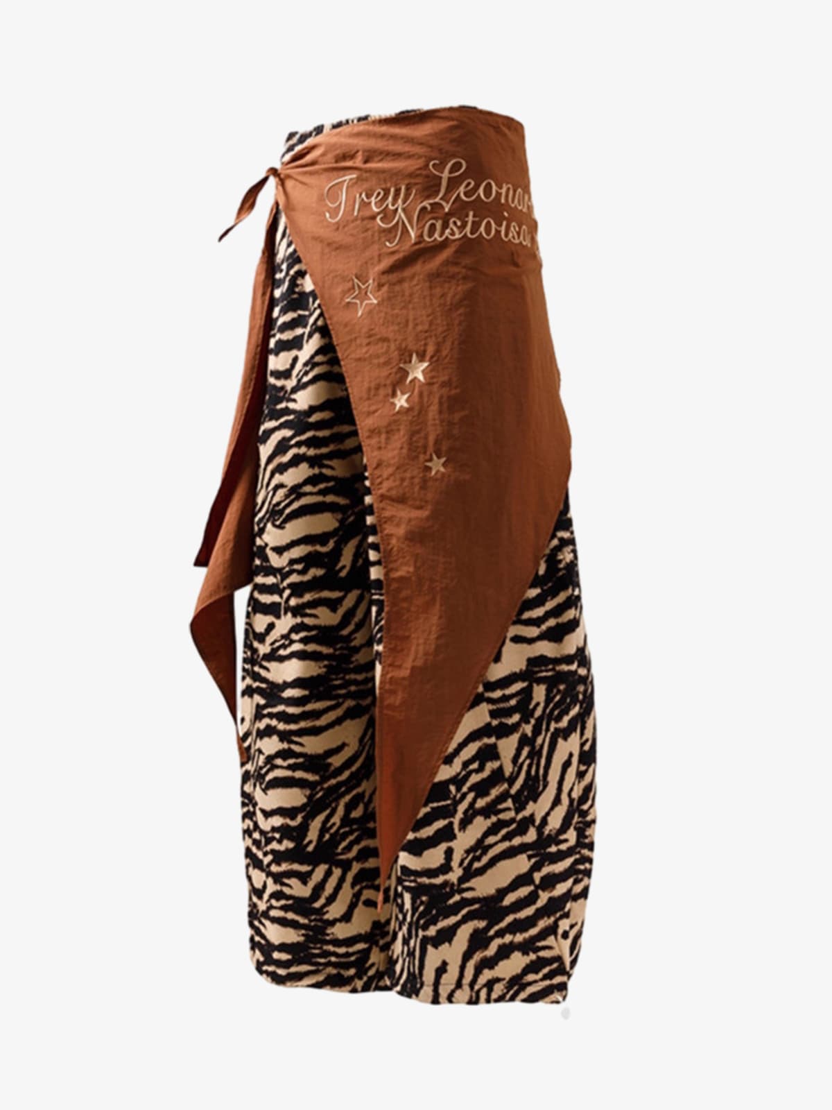 Retro Zebra Desenli Barrel Pantolon | Tasarımsal
