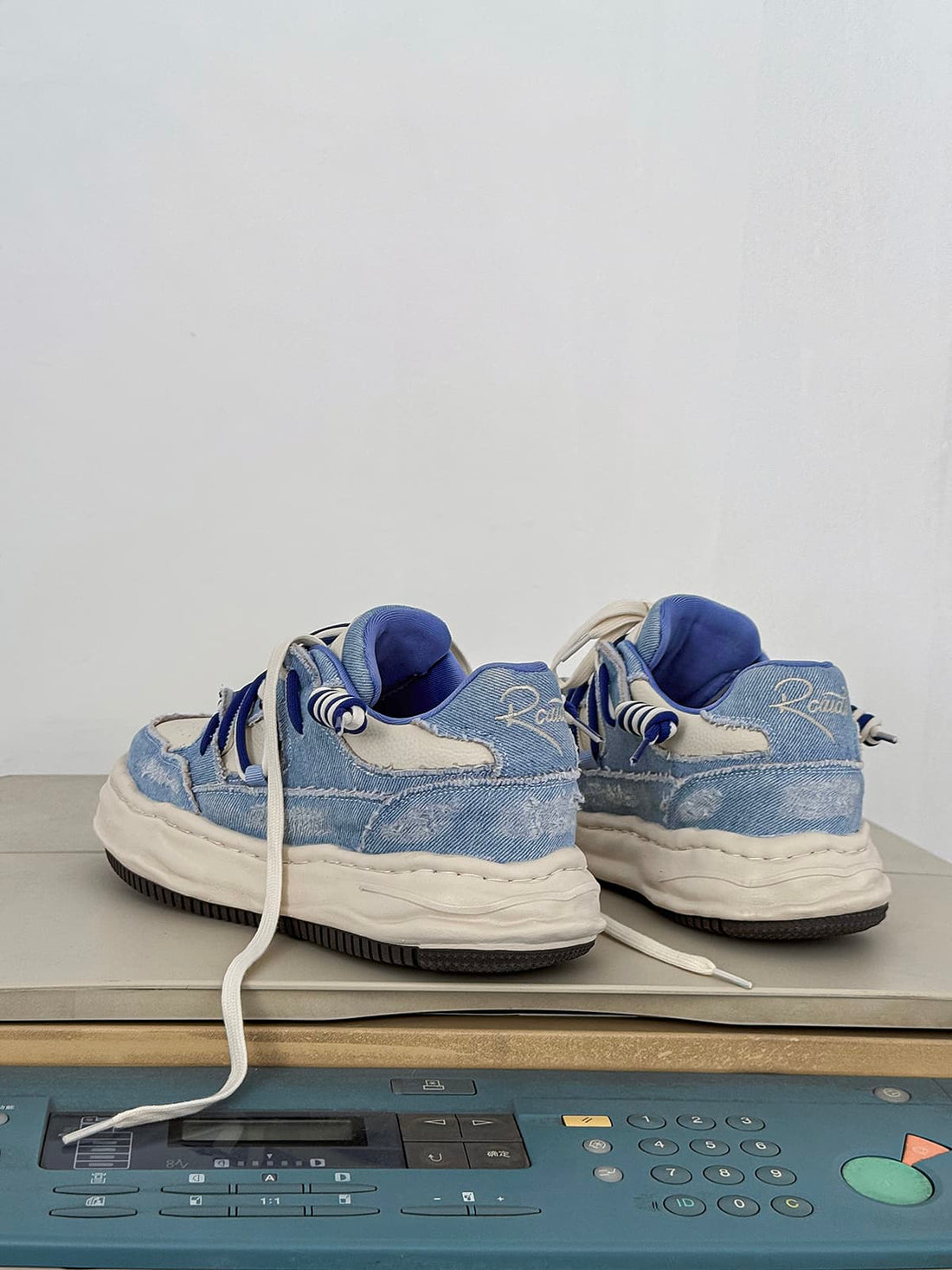 UrbanLaws Sokak Modası Washed Denim Low Top Platform Spor Ayakkabı