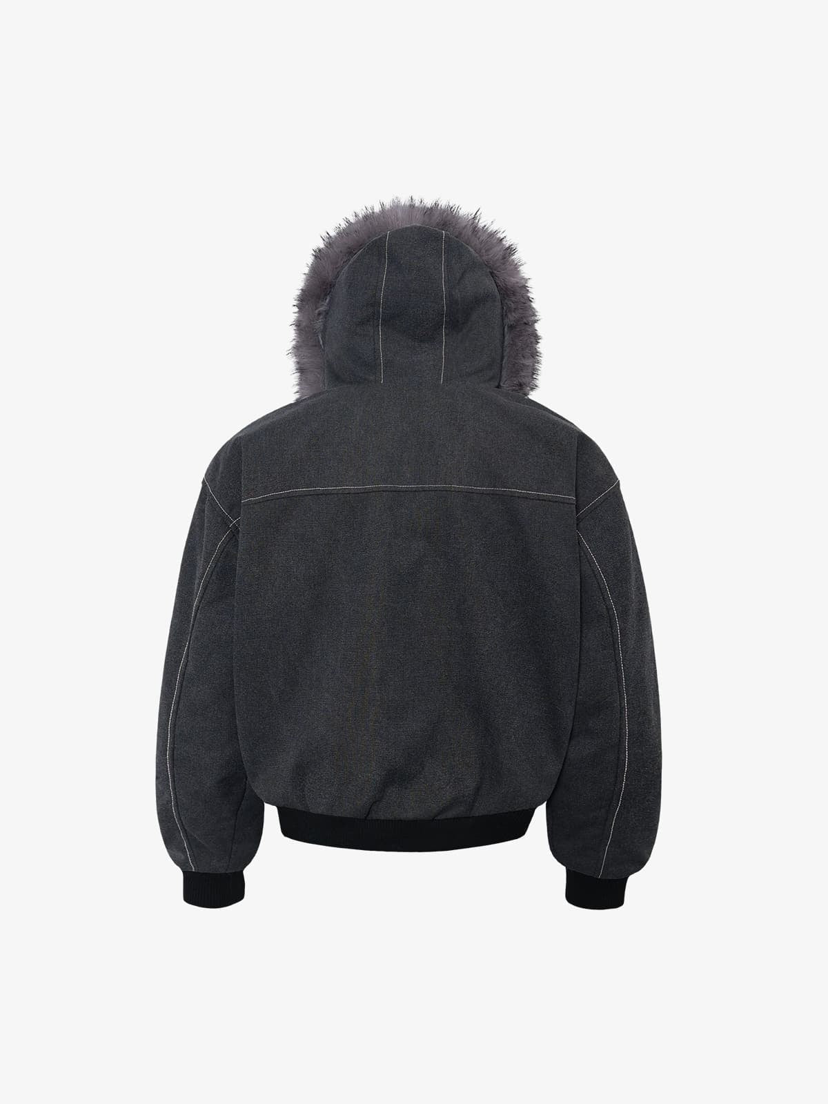 Retro Çıkarılabilir Kürklü Kapüşonlu Bomber Ceket