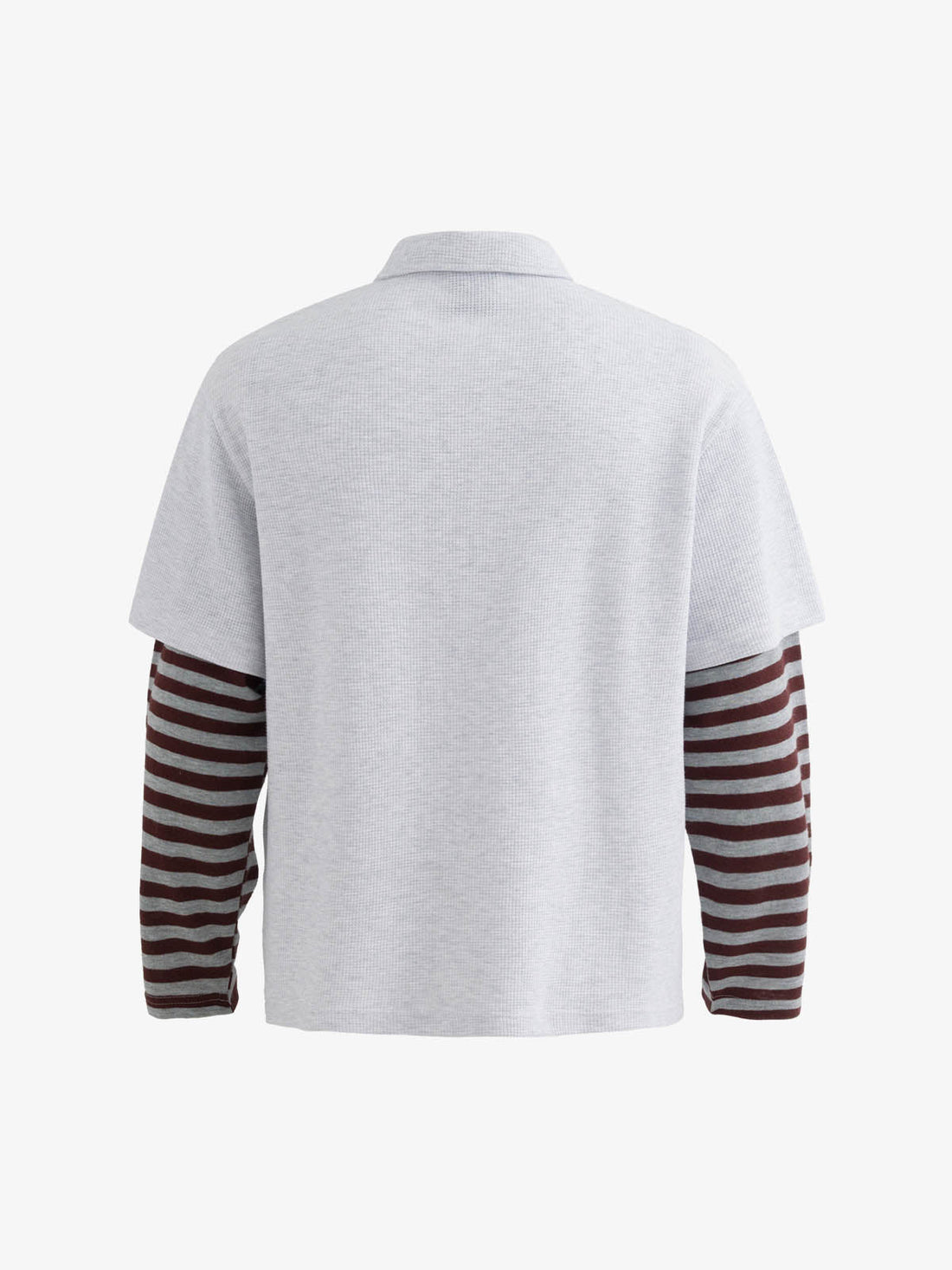 UrbanLaws İkili Jersey Sweatshirt – Waffle Desen & Çizgili Revers Yaka