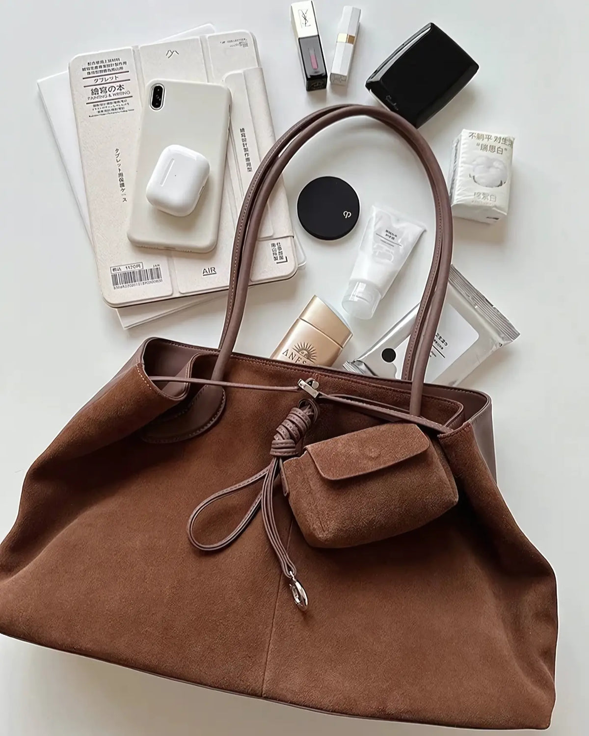 UrbanLaws Elegant Vegan Süet Tote Çanta