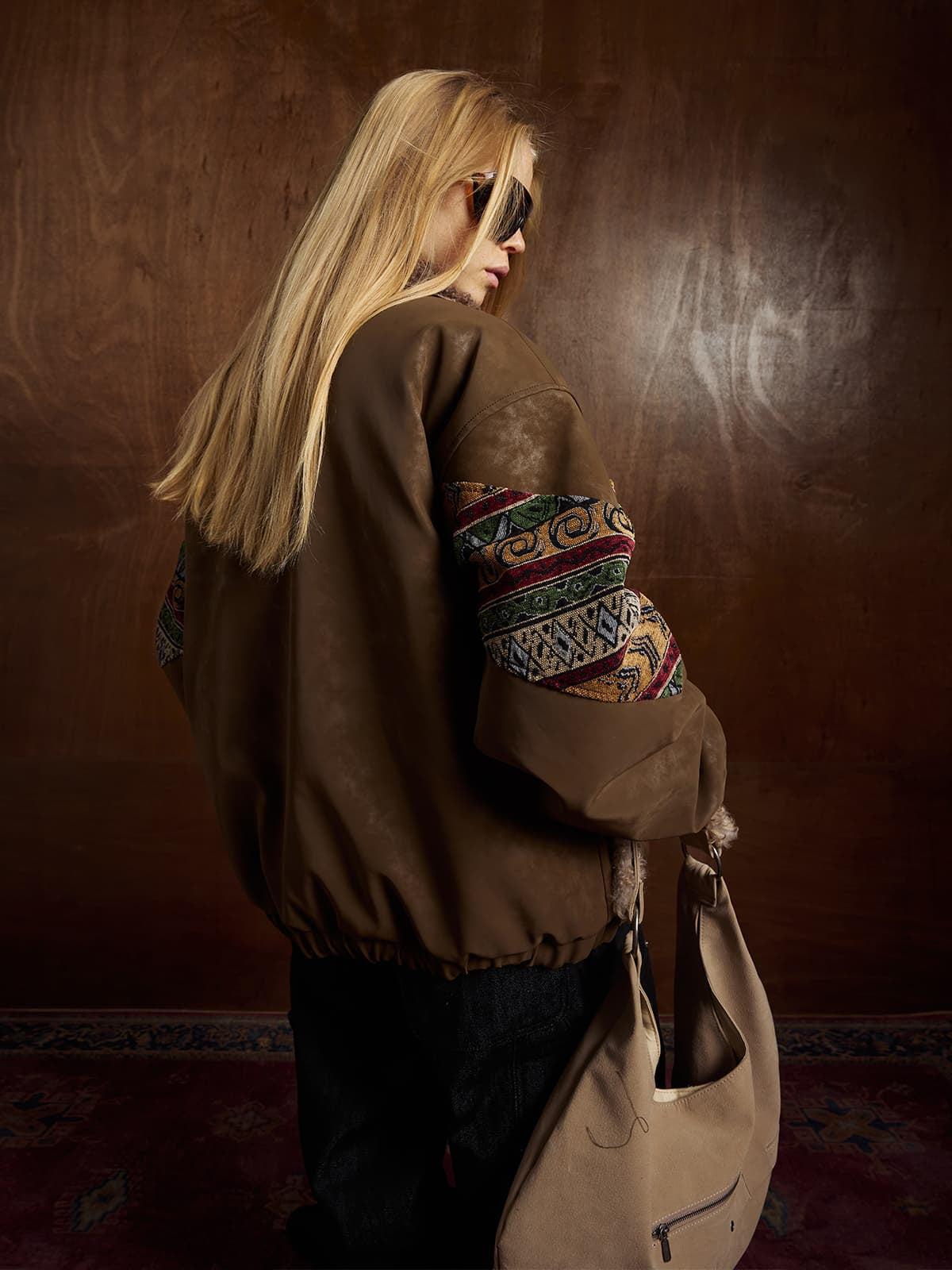 Vintage Deri Sherpa Ceket | Patchwork & Pamuk
