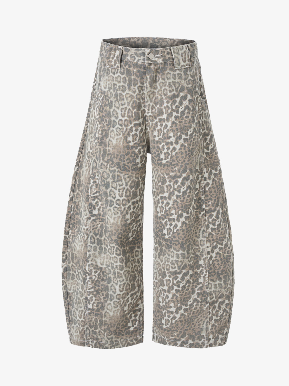 Retro Açık Leopar Barrel Jean | Yüksek Bel