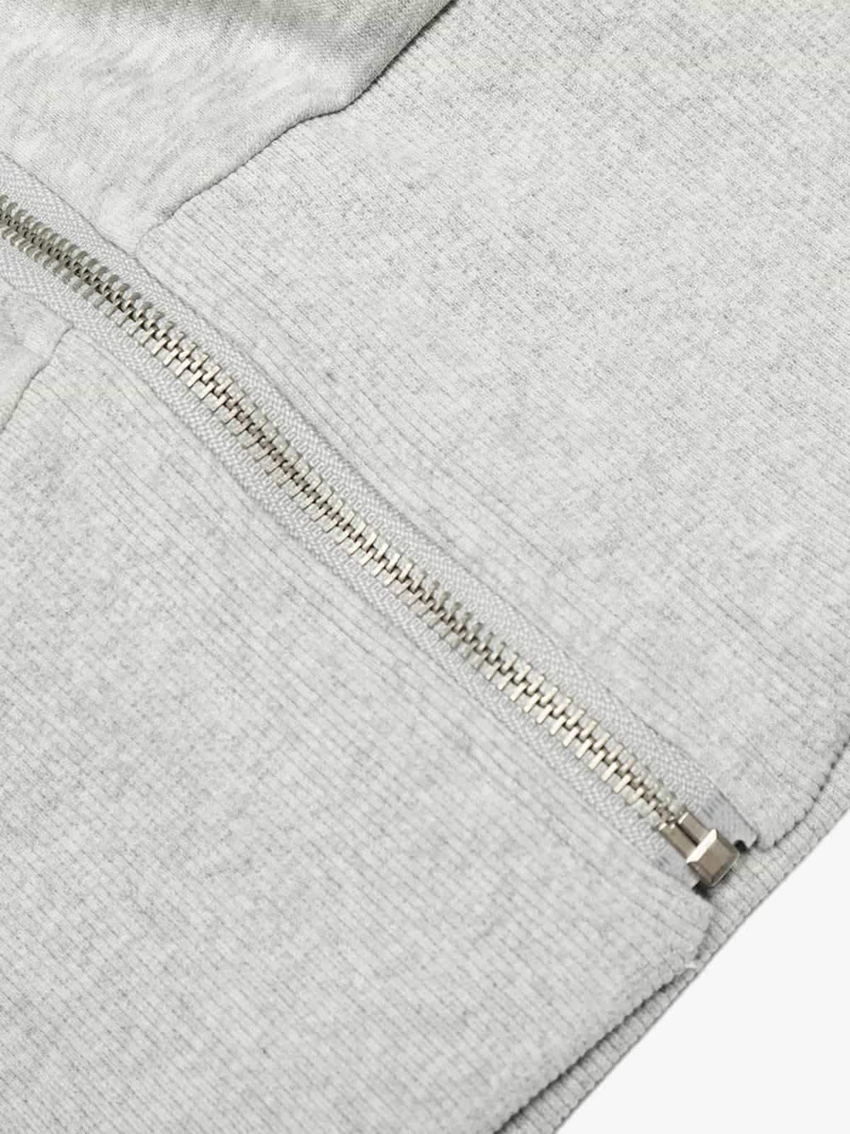 Retro Kürklü Yaka Fleece Hoodie | Fermuarlı
