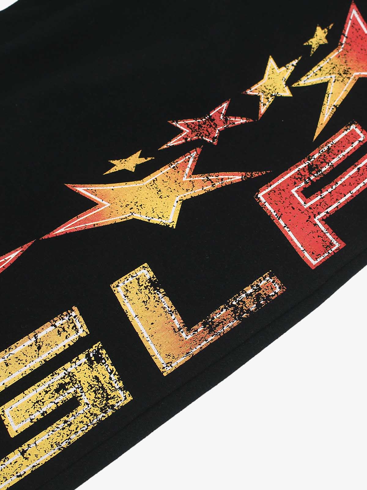 Kontrast Baskılı Fleece Eşofman | Retro Spor
