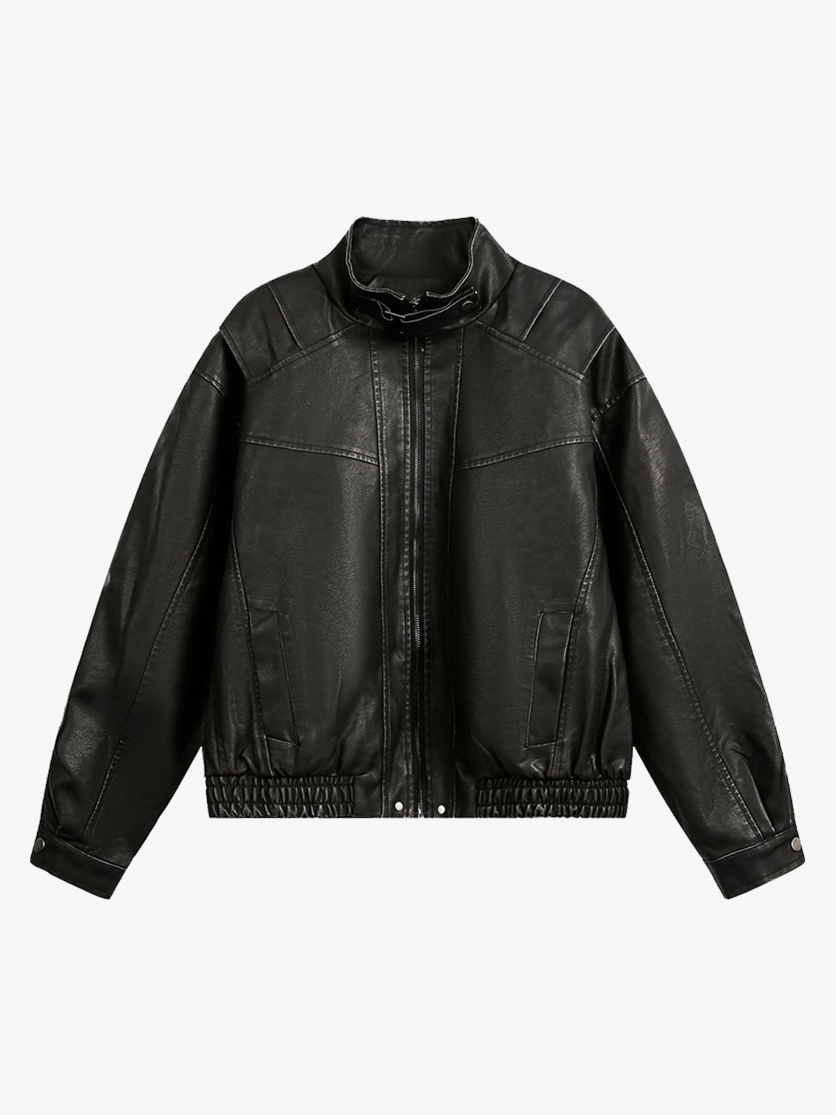 Retro Dik Yaka PU Deri Bomber Ceket
