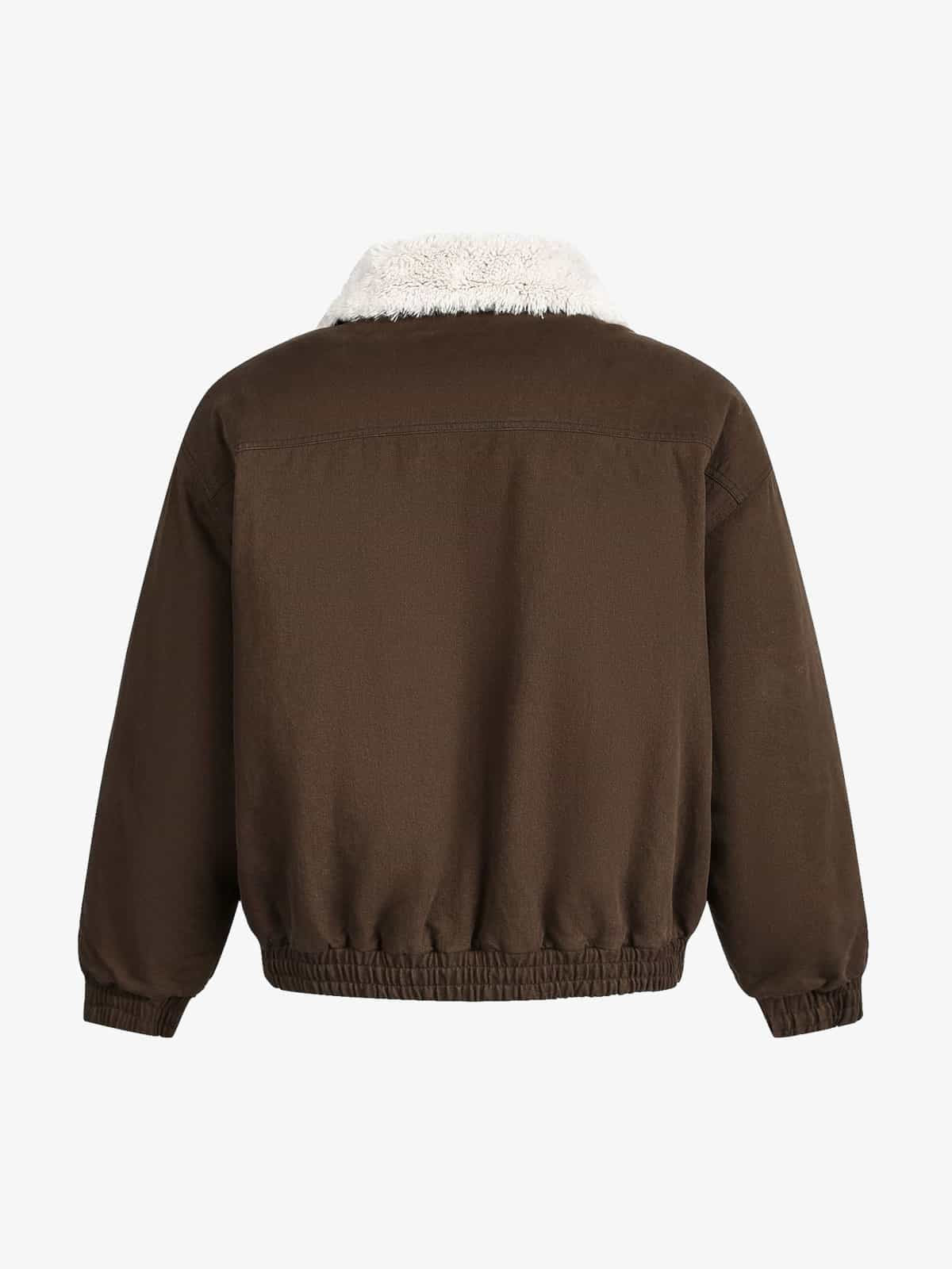 Retro Kadife Kürklü Yaka Bomber | Toka Detaylı