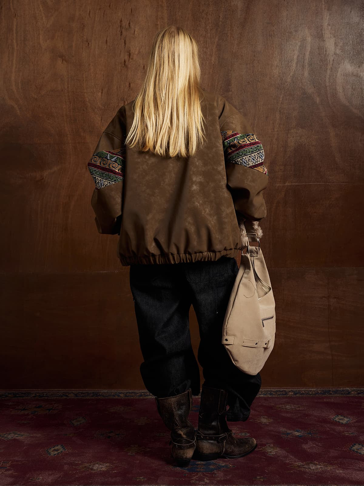 Vintage Deri Sherpa Ceket | Patchwork & Pamuk