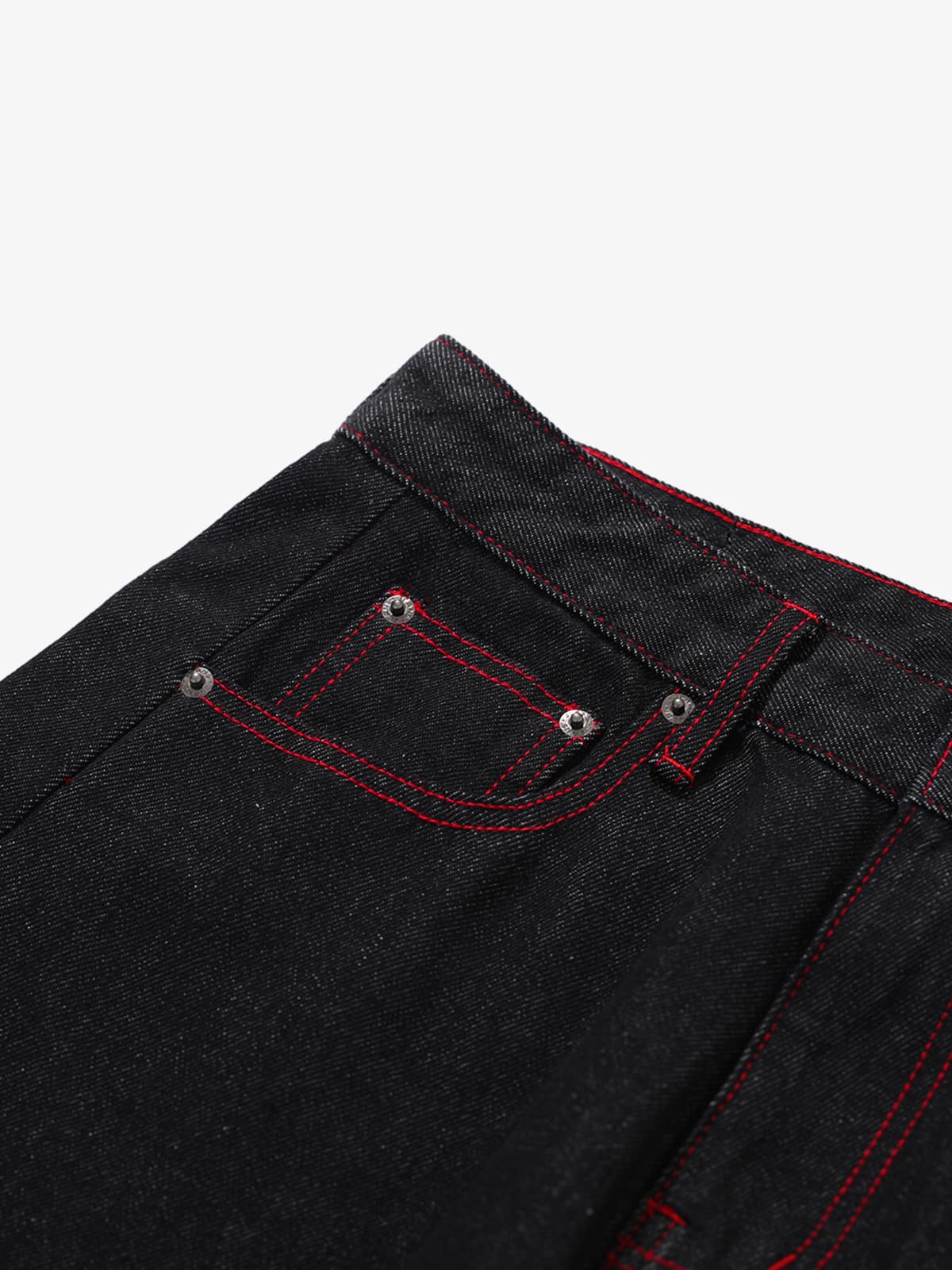 Retro Barrel Jean | Kırmızı Kontrast Dikiş