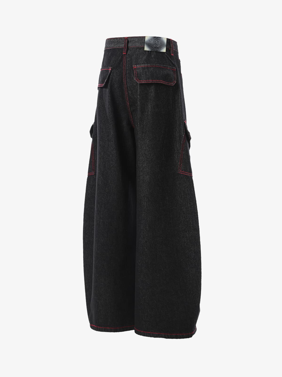 Retro Barrel Jean | Kırmızı Kontrast Dikiş
