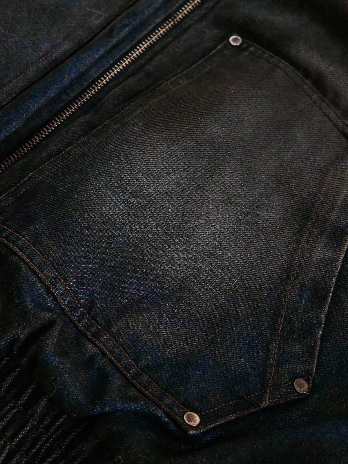 Fur Hooded Washed Cotton Ceket