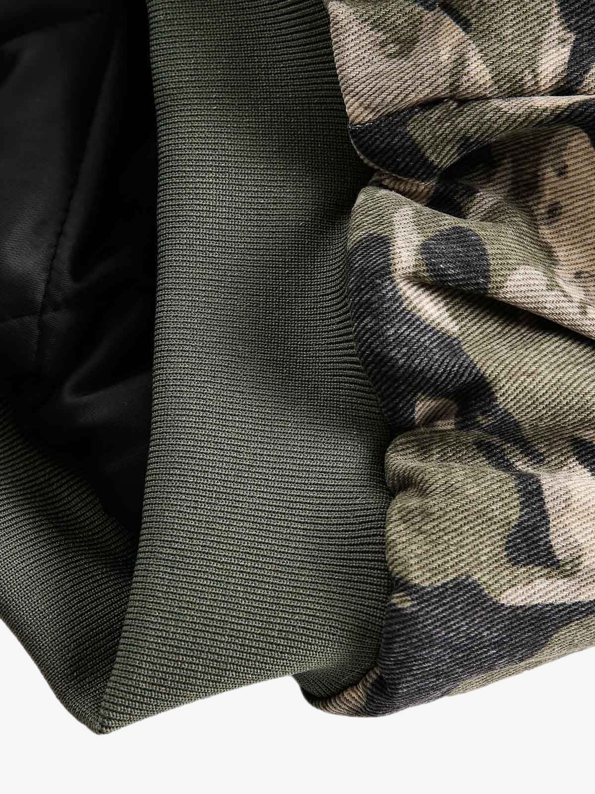 Fur Hooded Washed Cotton Ceket