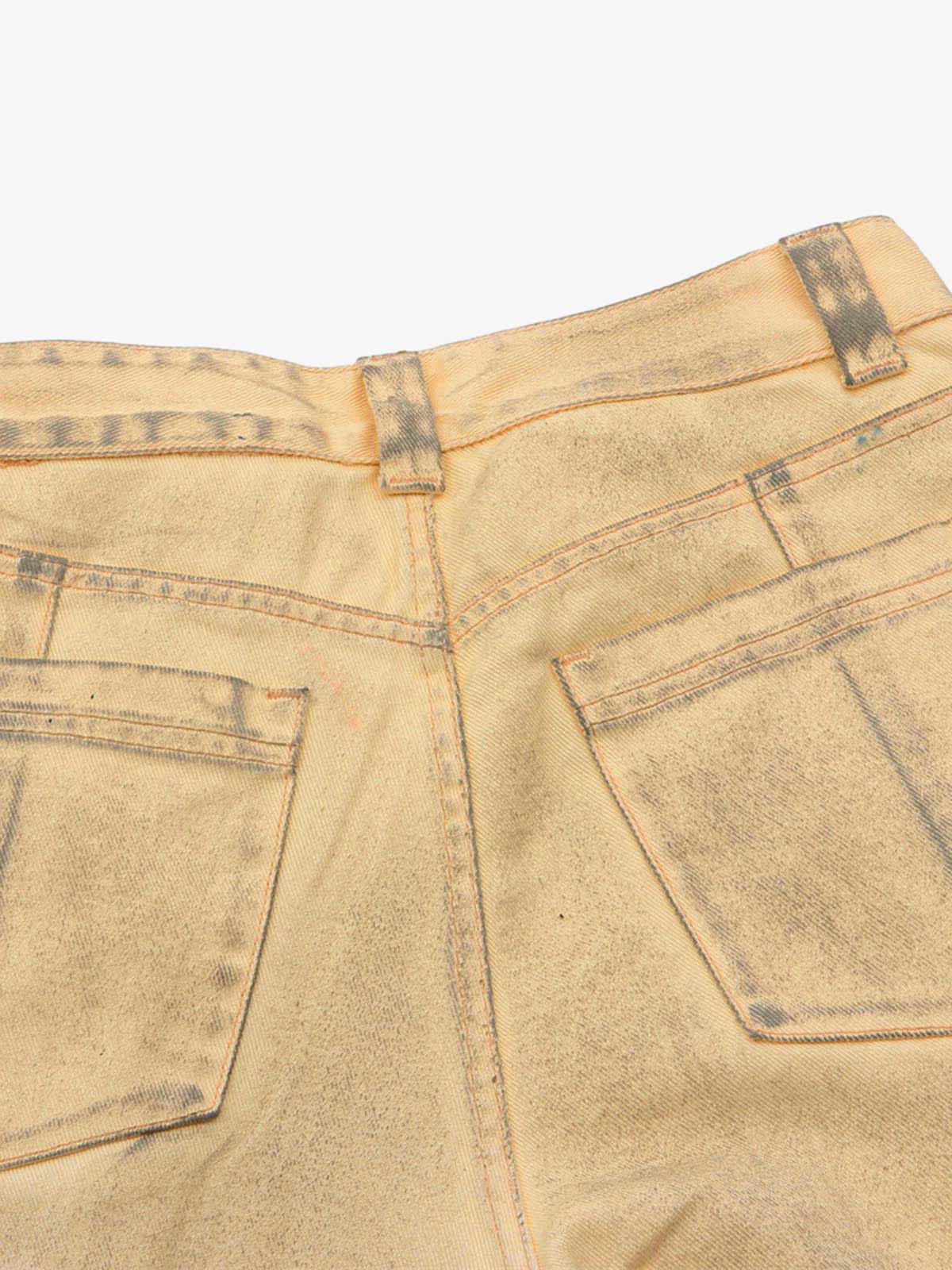 Yıkamalı Eskitme Çıkarılabilir Şallı Barrel Jean