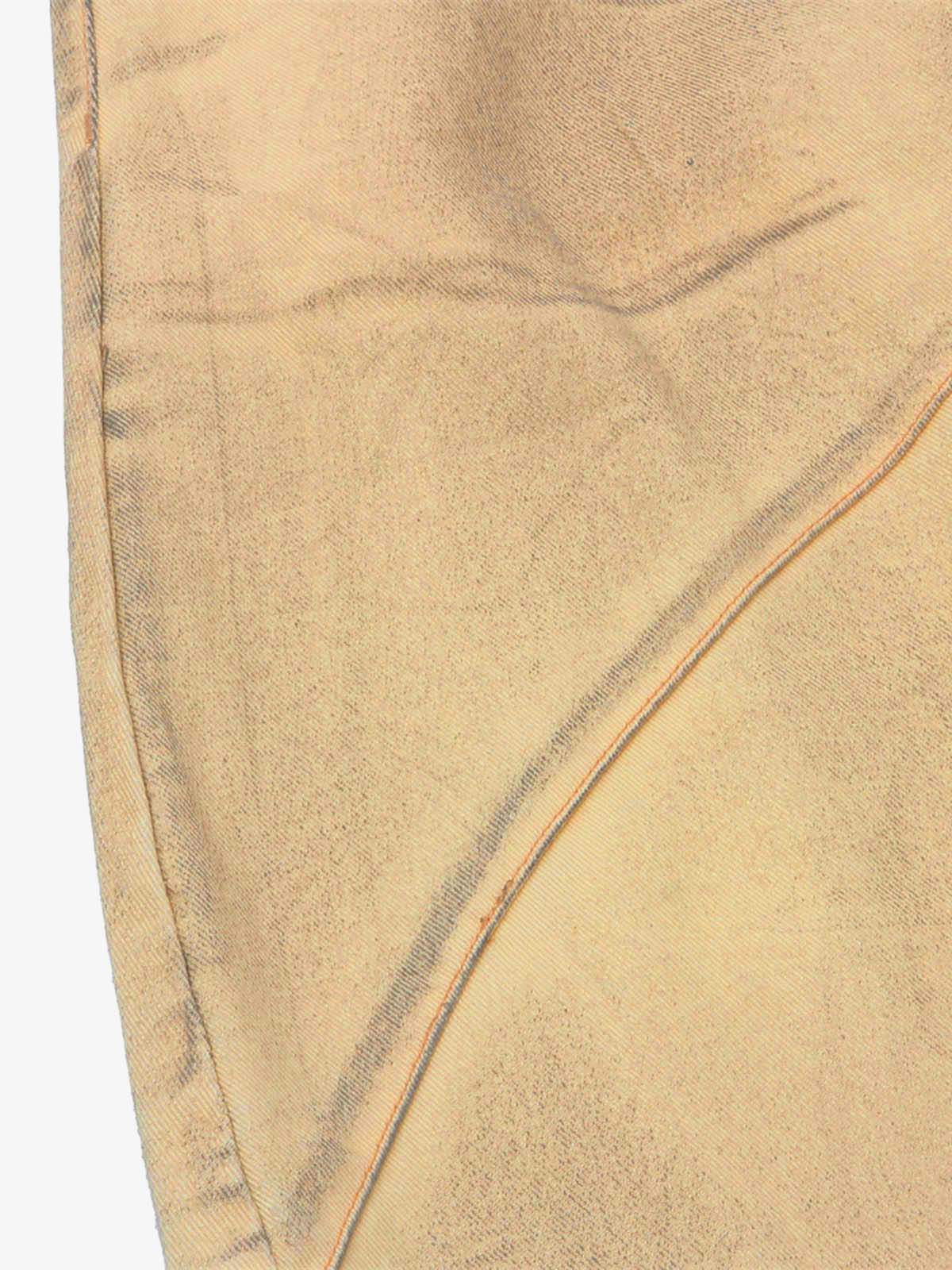 Yıkamalı Eskitme Çıkarılabilir Şallı Barrel Jean
