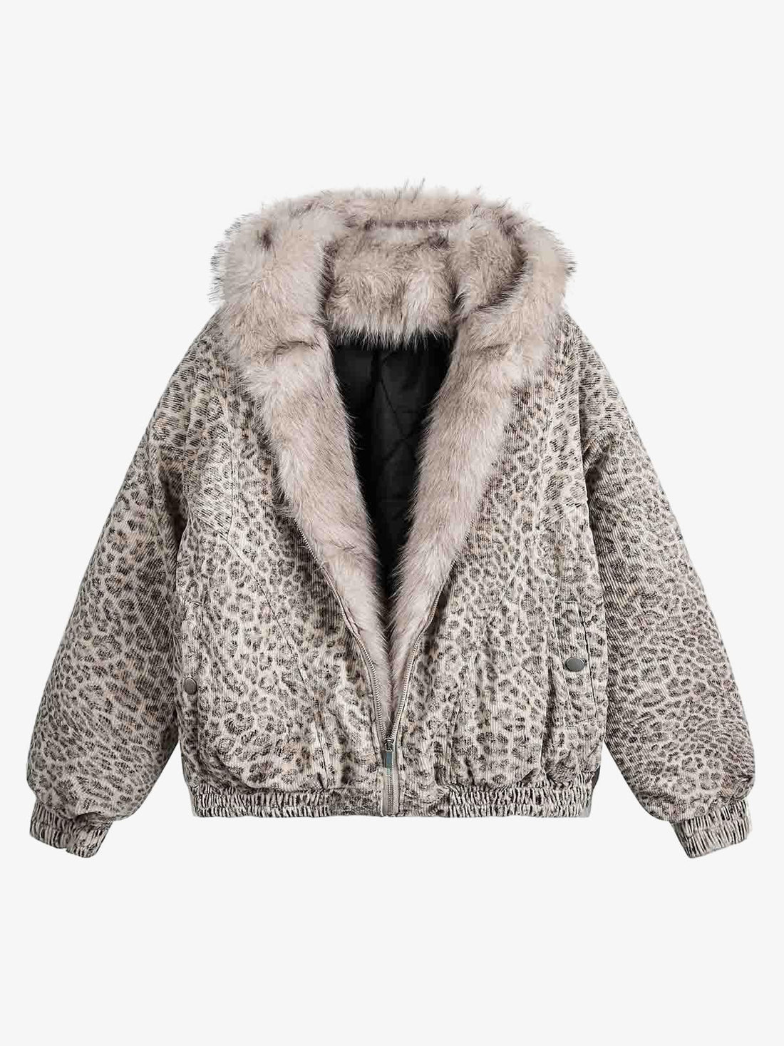 Fur Hooded Washed Cotton Ceket