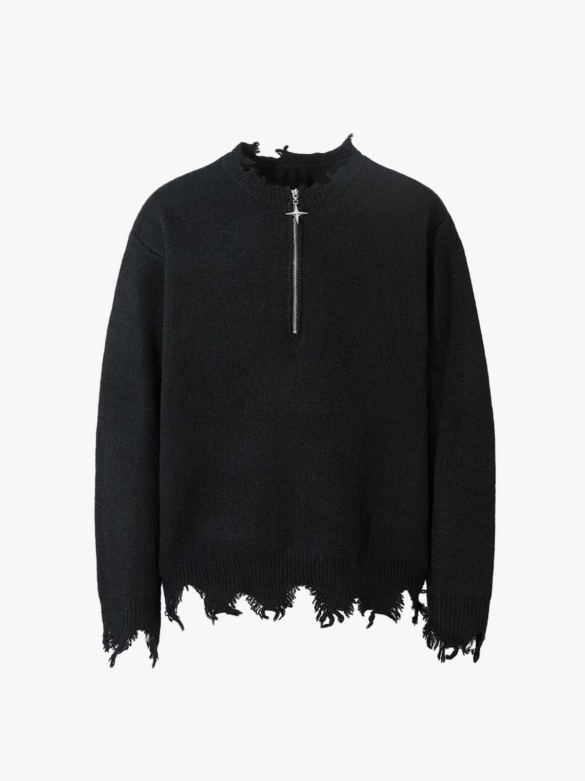 Distressed Quarter Zip Triko Kazak
