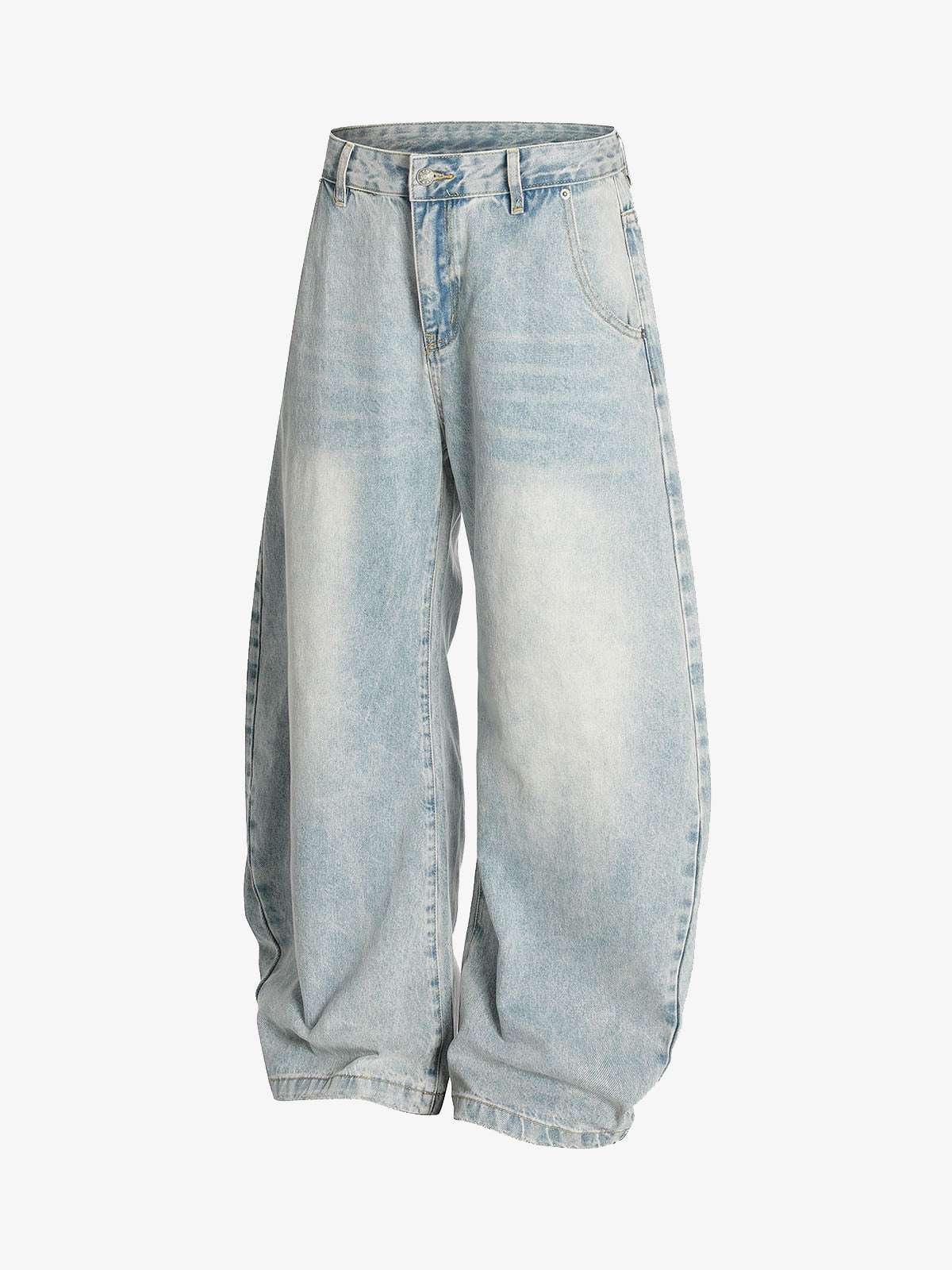 Retro Yıkamalı Barrel Jean