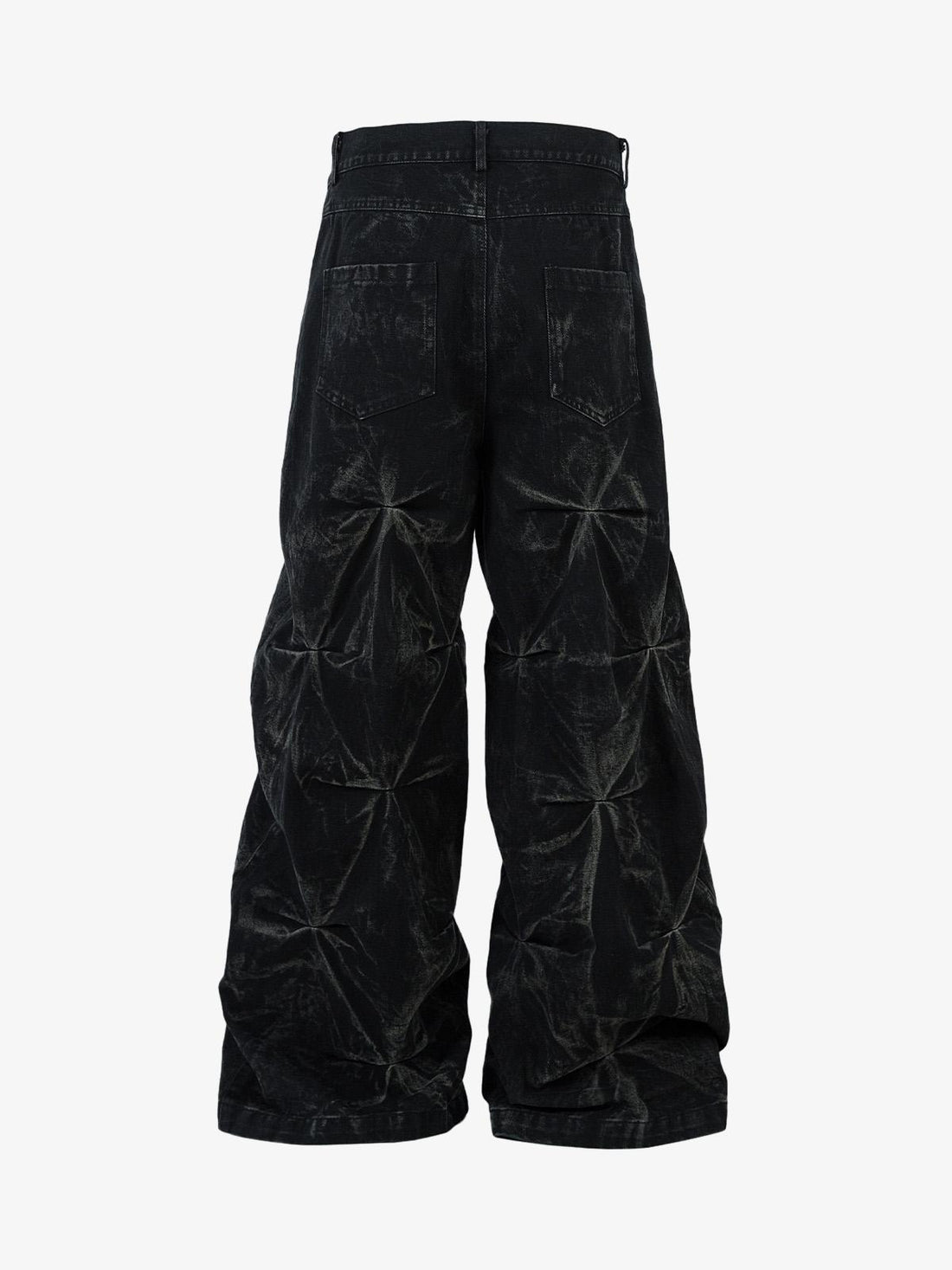 Denim Heavy Wash Distressed Pileli Baggy Jean
