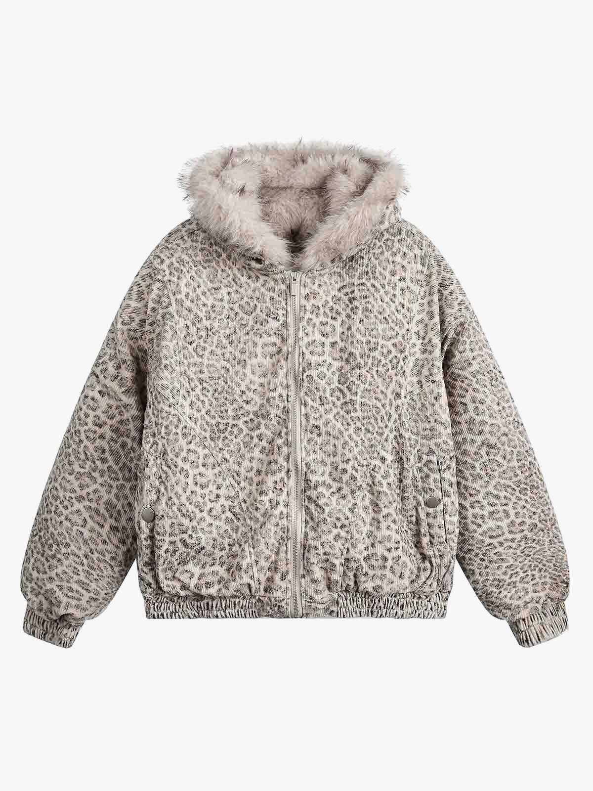 Fur Hooded Washed Cotton Ceket