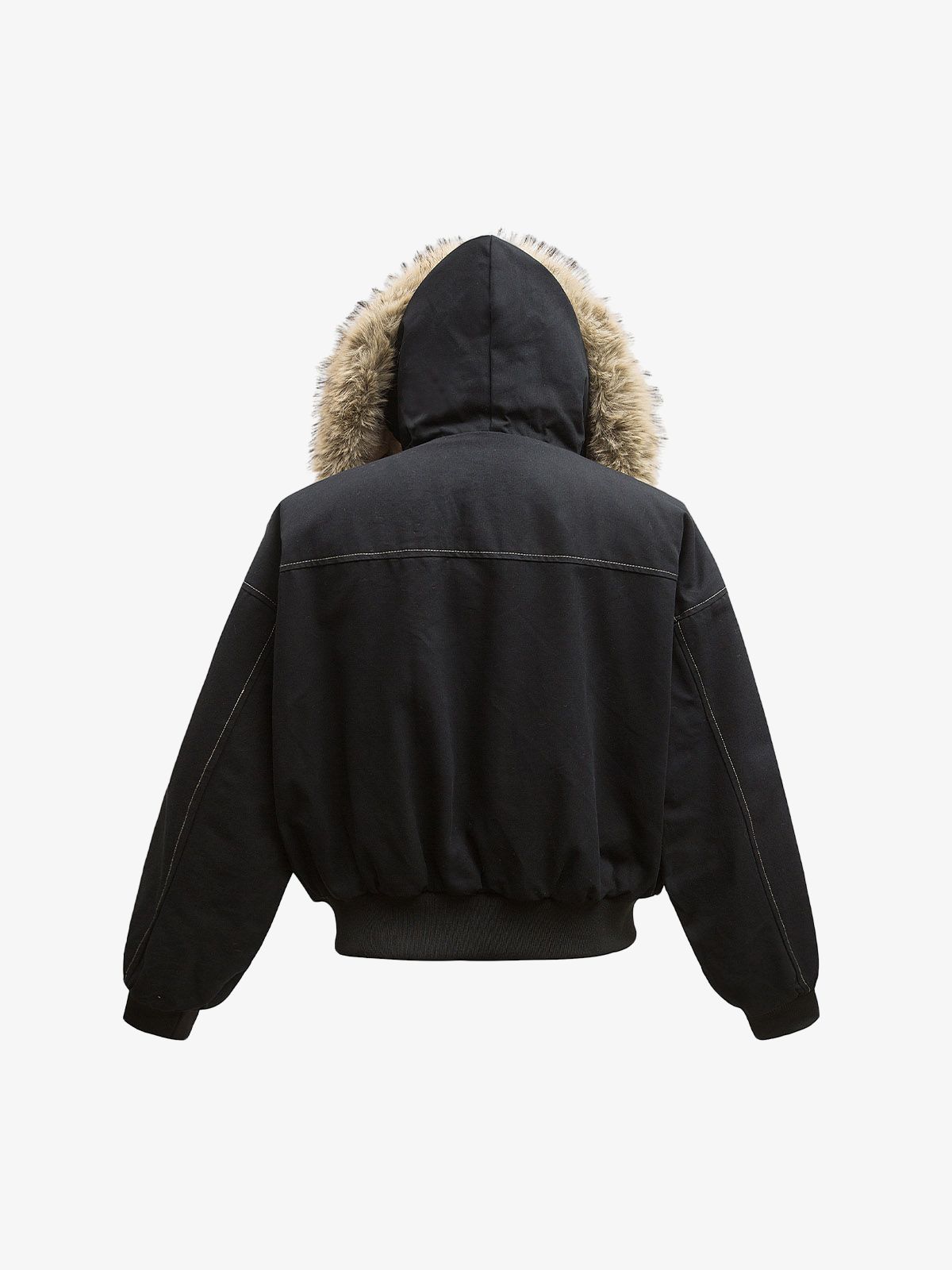Faux Fur Astarlı Kapüşonlu Bomber Ceket