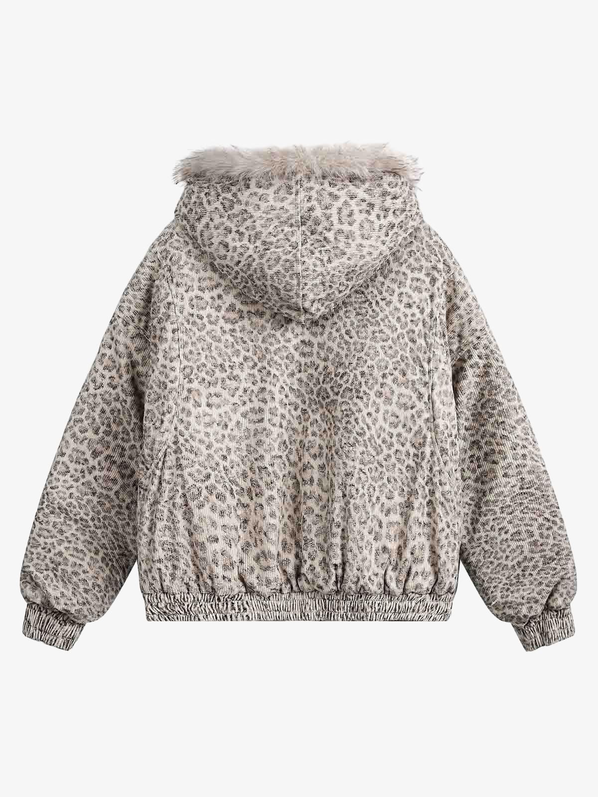 Fur Hooded Washed Cotton Ceket