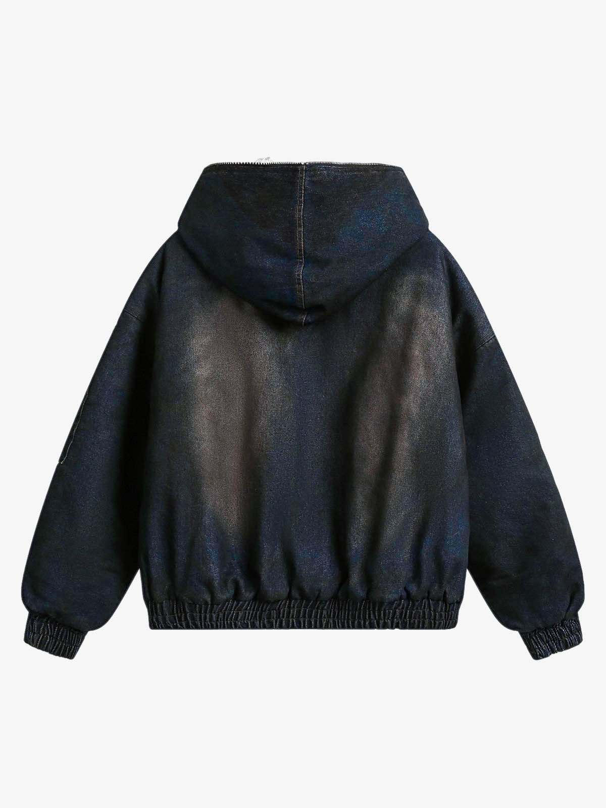 Fur Hooded Washed Cotton Ceket