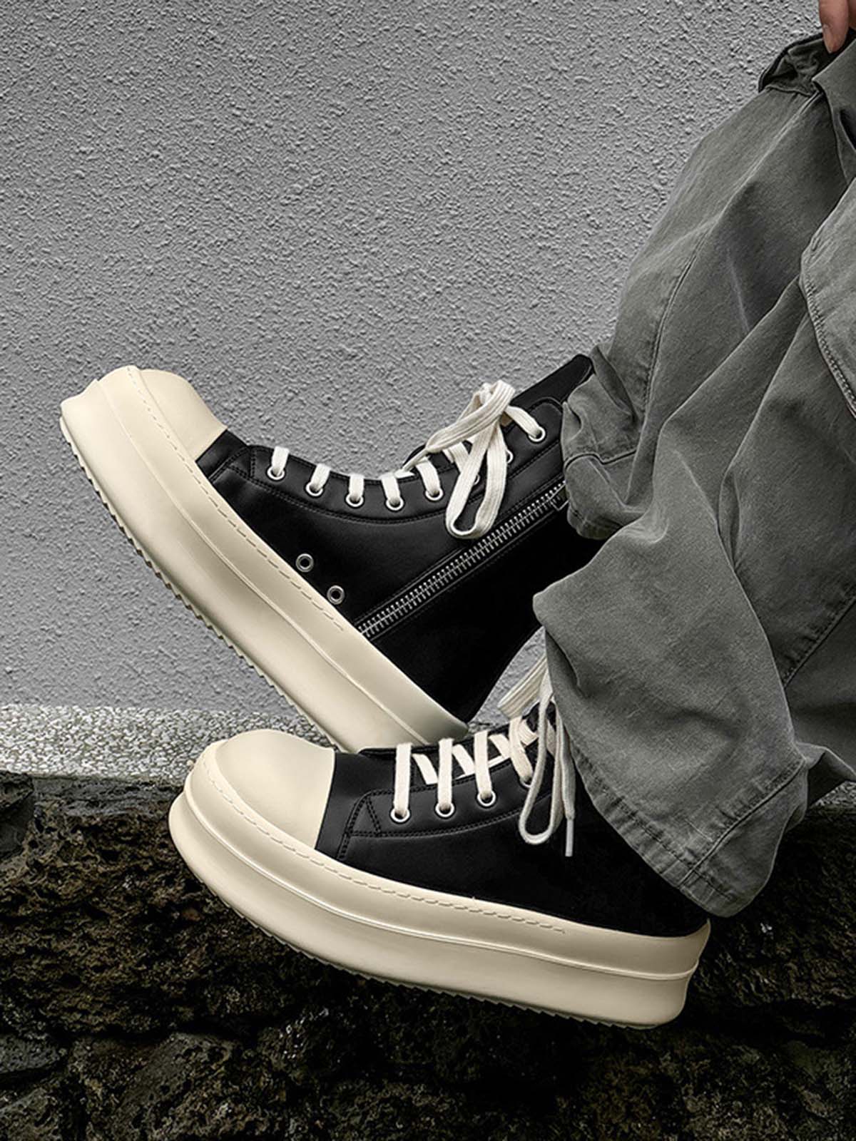 Özel Tasarım Yan Fermuarlı High-Top Platform Sneaker