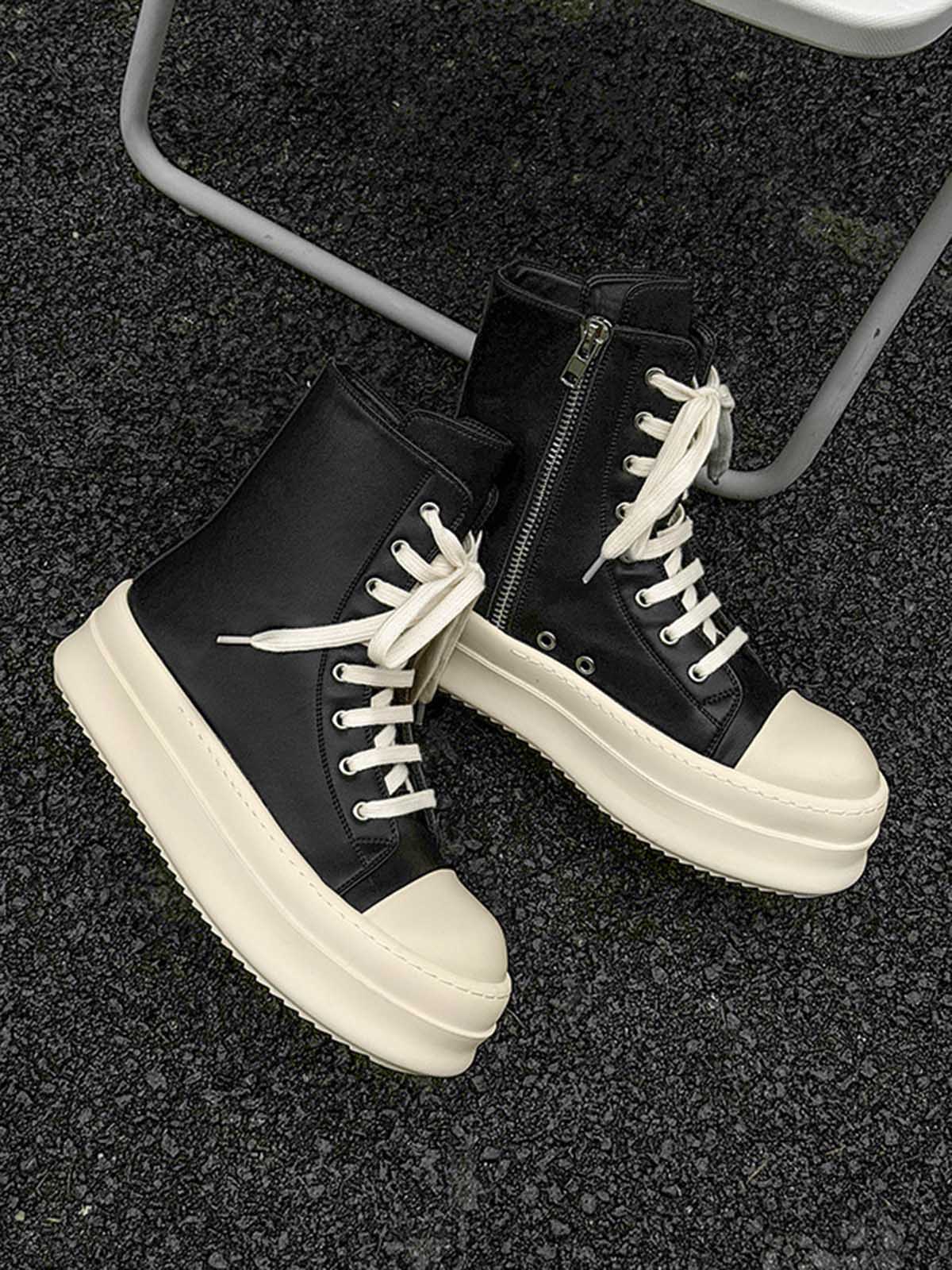 Özel Tasarım Yan Fermuarlı High-Top Platform Sneaker