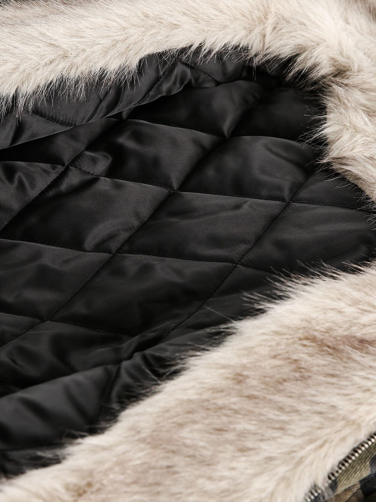 Fur Hooded Washed Cotton Ceket