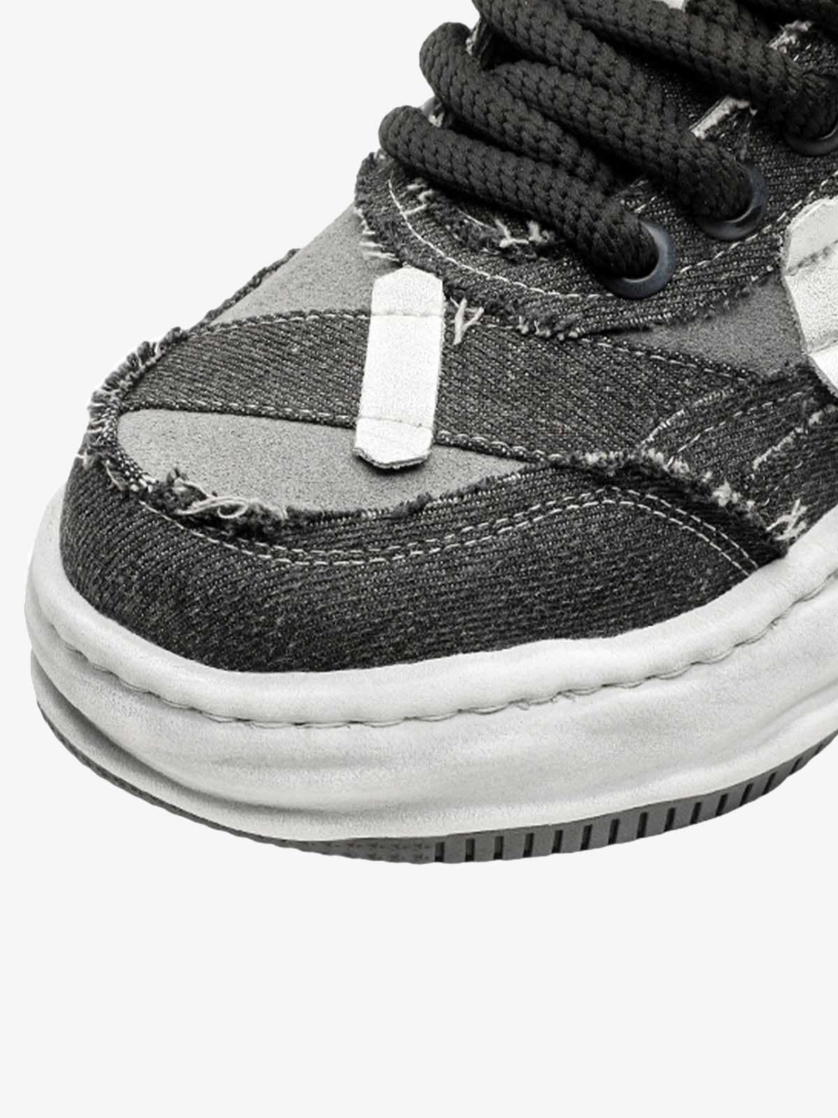 Yıpratmalı Deconstructed Split Whisker Platform Sneaker