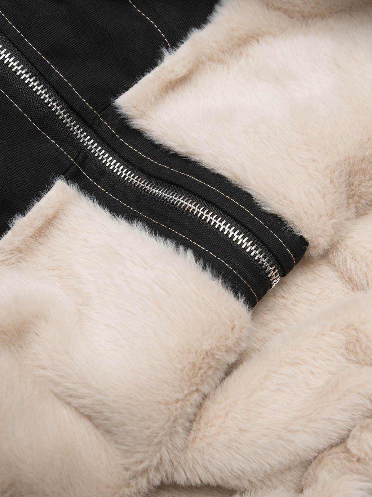 Faux Fur Astarlı Kapüşonlu Bomber Ceket