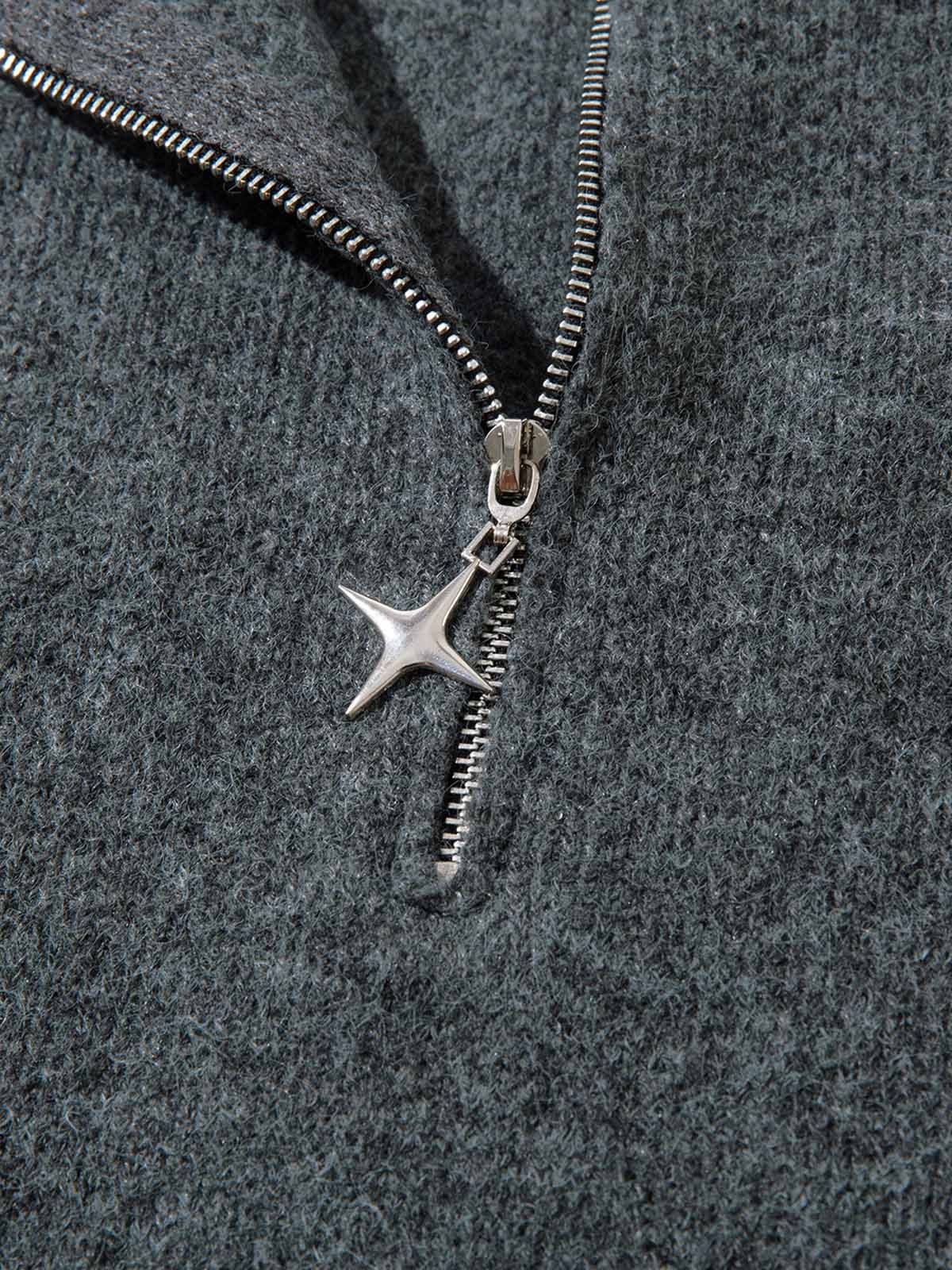 Distressed Quarter Zip Triko Kazak