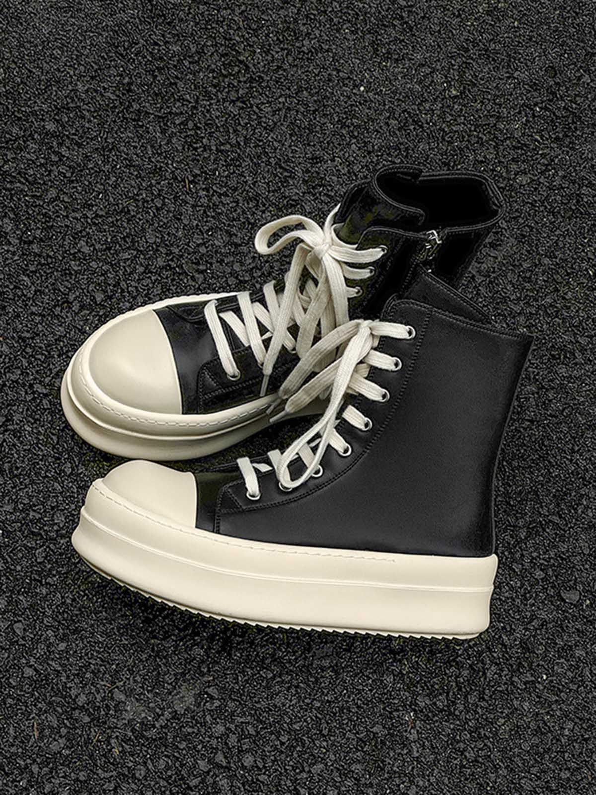 Özel Tasarım Yan Fermuarlı High-Top Platform Sneaker