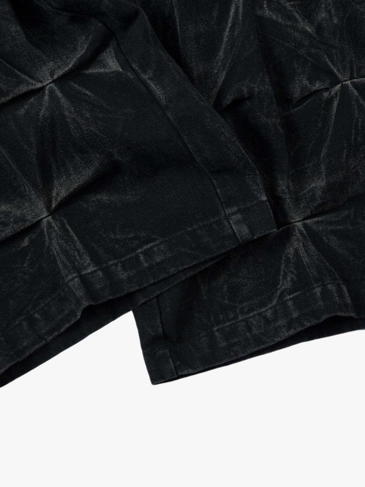 Denim Heavy Wash Distressed Pileli Baggy Jean