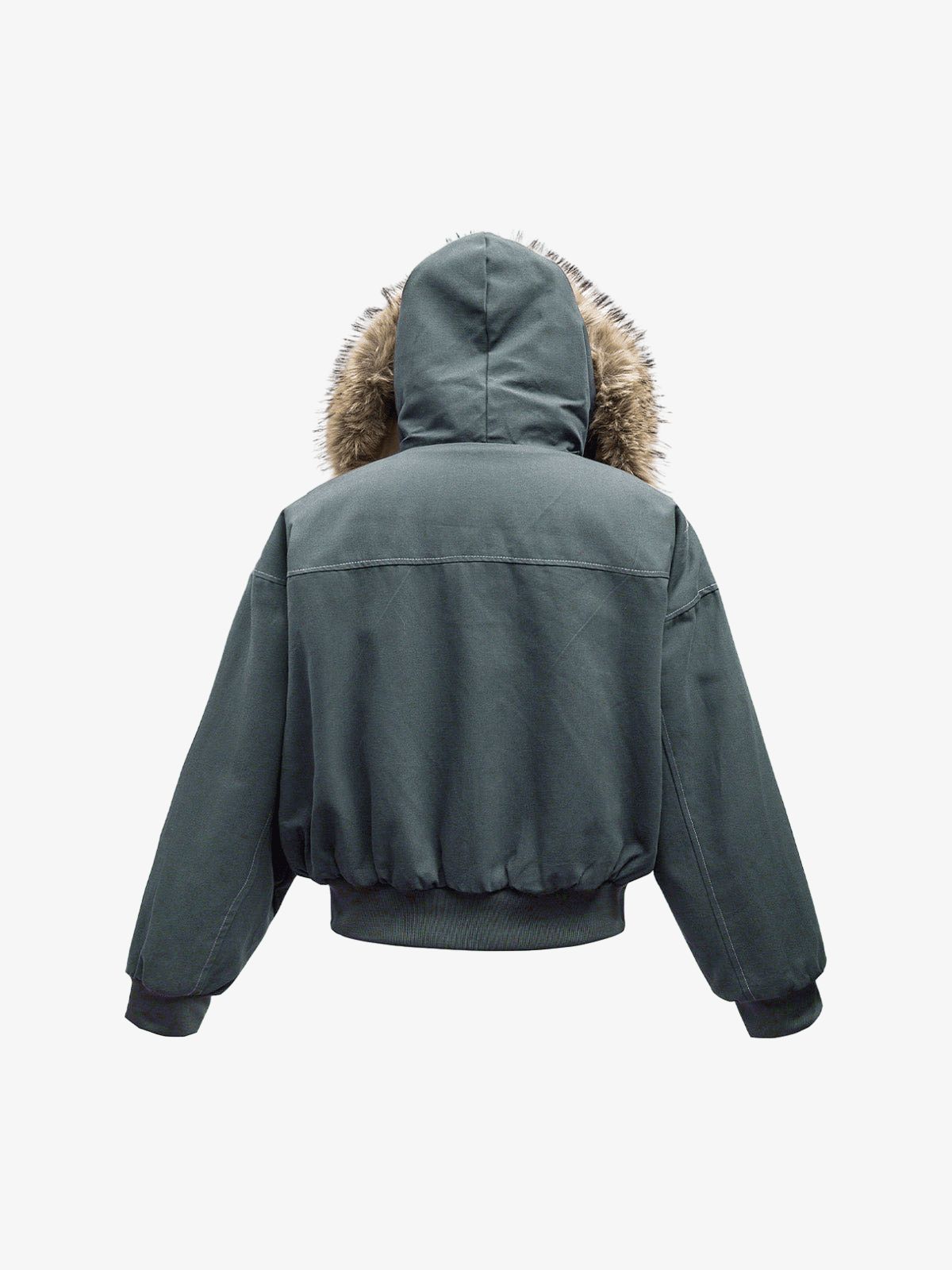 Faux Fur Astarlı Kapüşonlu Bomber Ceket