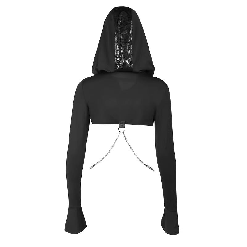 UrbanLaws Hooded Chain Crop Top