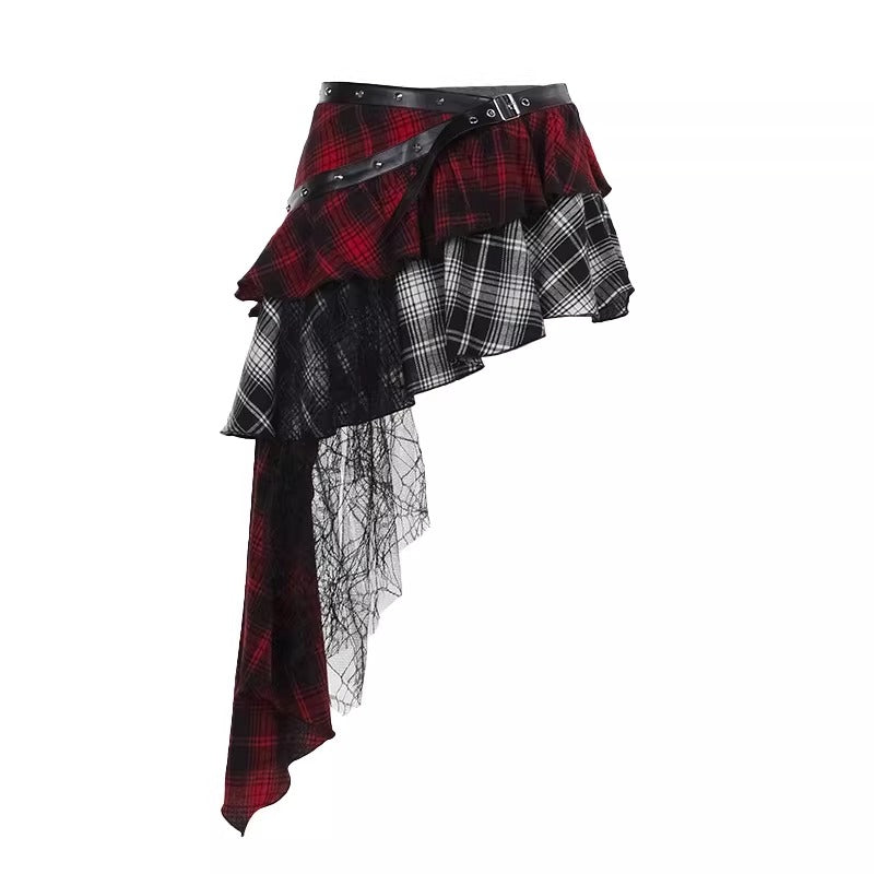UrbanLaws Asymmetric Layered Plaid Etek