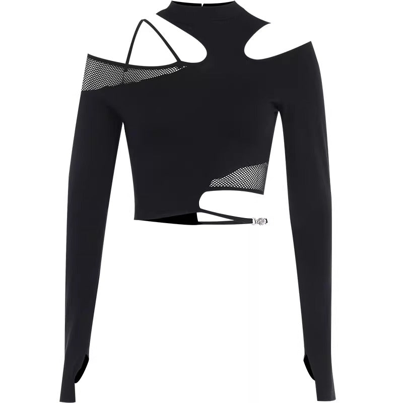 UrbanLaws Cut-Out Mesh Crop Top