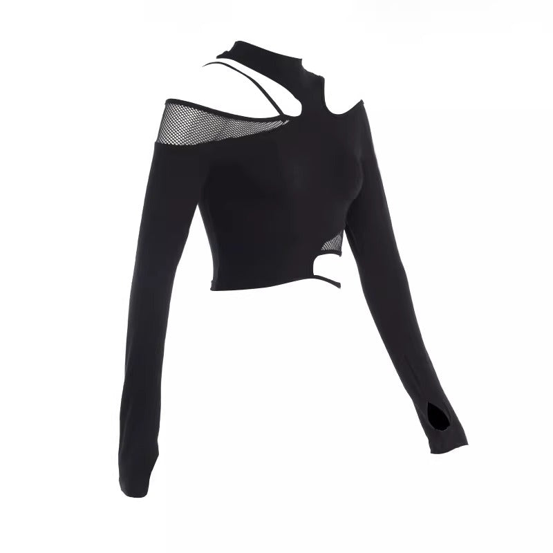 UrbanLaws Cut-Out Mesh Crop Top